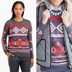 J.Crew Abstract Fair Isle Sweater